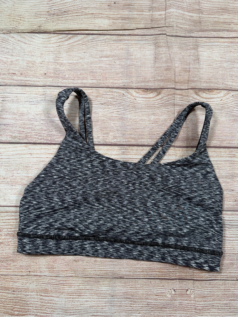 Lululemon Gray Space-Dye Strappy Sports Bra